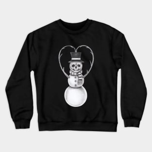 Snowman action love symbol drawing christmas skeleton. Crewneck Sweatshirt